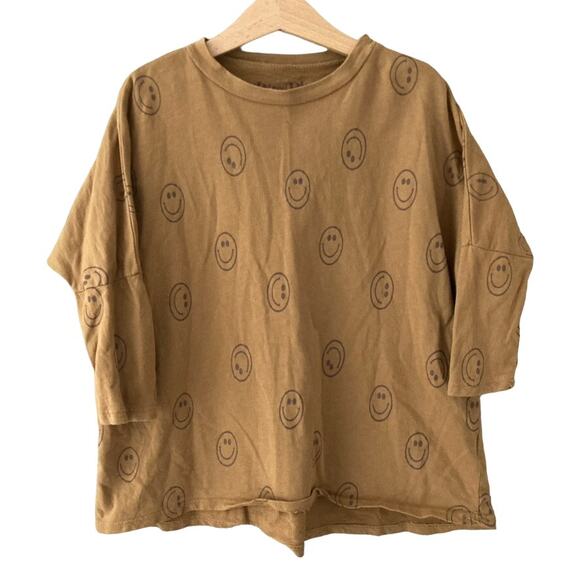 Indy & Pippa T-Shirt / Sweatshirt Dress - Smiley Face - Brown - 18/24M - Picture 1 of 9